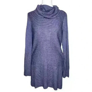 Adrienne Vittadini women's purple lightweight cowl neck sweater size small